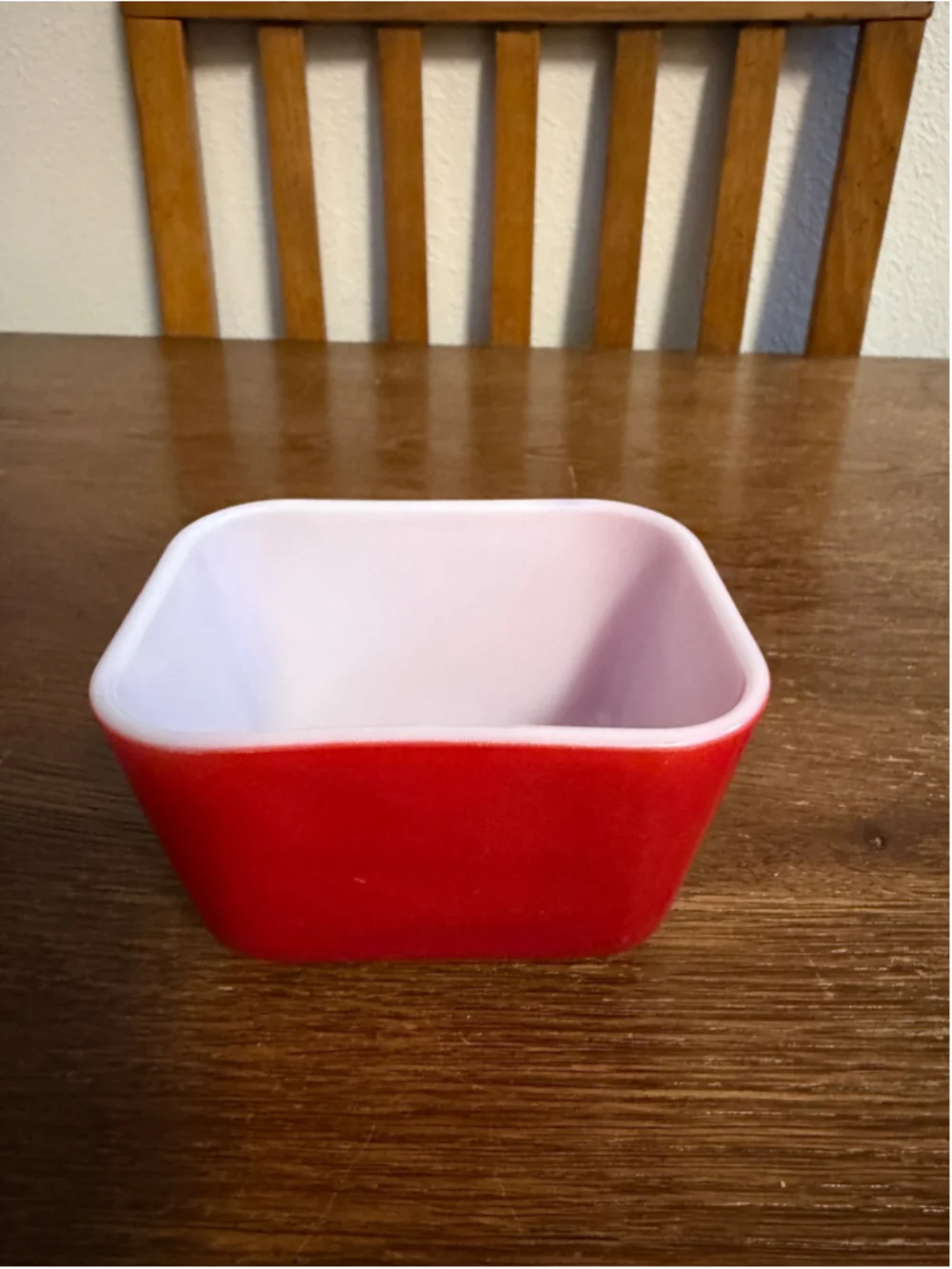 Vintage Pyrex 501 Primary Red Refrigerator Dish Milk Glass Baking Dish USA